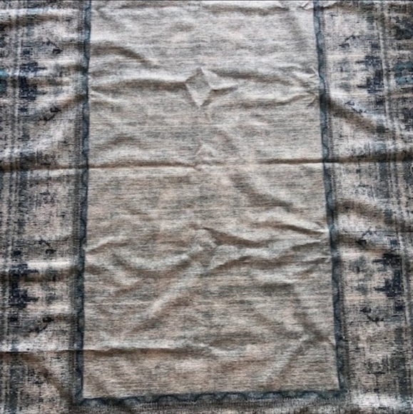 Ruggable Vintage Daisy Bordered Blue 5ft x 7ft Washable Rug (Cover Only) - Picture 3 of 10